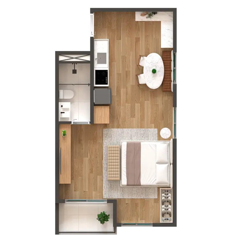Studio 26m²